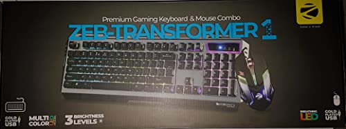 Image of Zebronics Zeb-Transformer 1 Wired Gaming Keyboard and Mouse Combo, Multi-Color LED Modes with 3 Brightness Levels