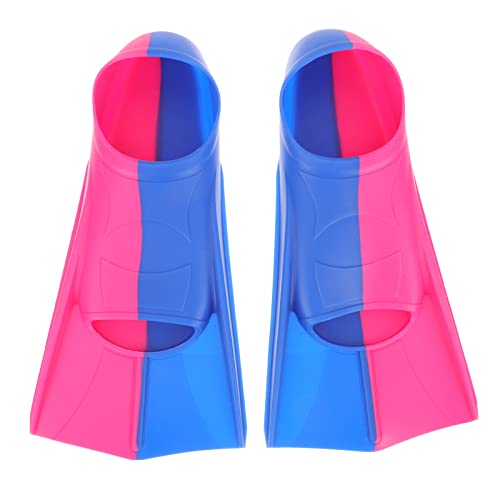 LOGOFUN Kids Swimming Training Flippers Rubber Water Sports Gear for Child Summer Beach Party Outdoor Sports Supply - Red Blue