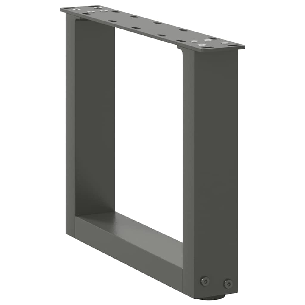 Nogi do stolika kawowego w kształcie litery U, 2 szt., kolor antracytowy, stal malowana proszkowo, 30 x (30-31) cm, z regulowanymi nóżkami, stabilna noga meblowa do stolika kawowego, salonu