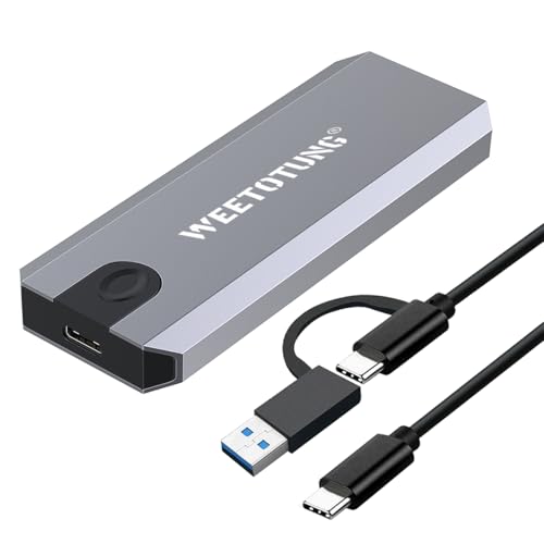 M.2 NVMe Tool-Free External Enclosure SSD Adapter - WEETOTUNG NVMe NGFF Compatible USB 3.1 Gen2 Drive - Support M and B&M Keys - for 2230/2242/2260/2280 SSDs