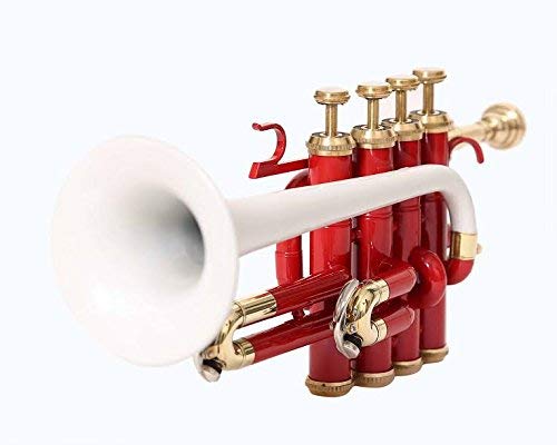 Sai Traders Piccolo Trumpet, Bb, White & Red Clear Sound Classical India Traditional #TOP2