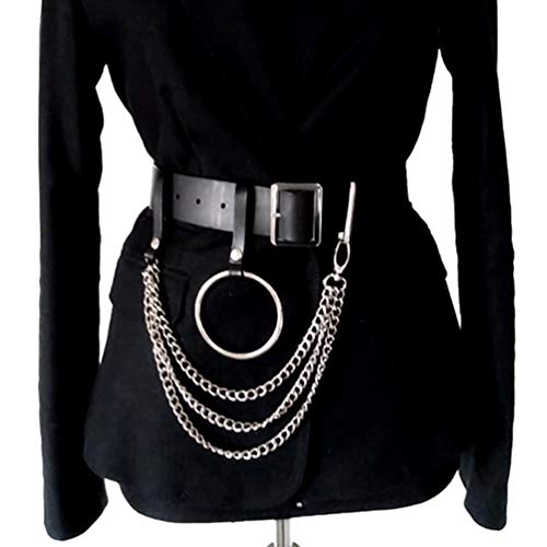Familyhouse Womens PU Leather Punk Tassel Waist Harness Body Leather Belt Waist Cage