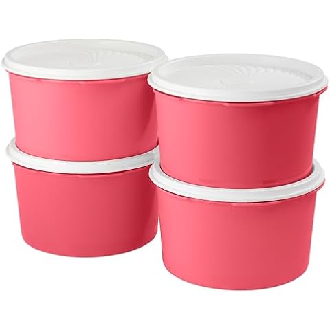 MRX Solutions 8-Piece Food Storage Container Canister Set with Lids BPA Free, Dishwasher Safe (Cherry) Cover
