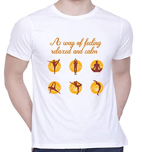 Image of CreativiT Graphic Printed T-Shirt for Unisex Yoga Tshirt | Casual Half Sleeve Round Neck T-Shirt | 100% Cotton | D00585-28
