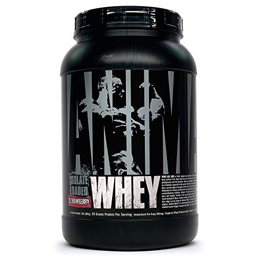 Animal Whey Isolate Whey Protein Powder â€“ Isolate Loaded for Post Workout and Recovery â€“ Low Sugar with Highly Digestible Whey Isolate Protein - Strawberry - 2 Pounds, AM48