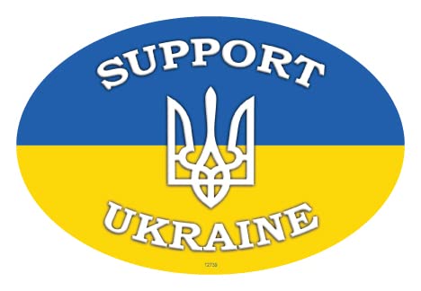 SJT ENTERPRISES, INC. Ukraine Symbol - Support Ukraine Oval Car Magnet (12739)