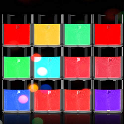 Minkissy 12 stücke farben nagel fluoreszenz pulver pigment leuchten in dunklen nagel neon kunst pulver staub 3d diy… – Bild 6