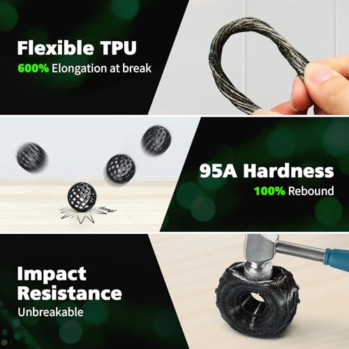 Image of YOUSU Galaxy Black TPU Filament 1.75mm Bundle, 95A (42D) Flexible 3D Printer Filament, Galaxy Glitter with Starry Sparkle Effect,250g Spool,4 Rolls,TPU Black Filament Glitter Gold+Blue+Purple+Colored