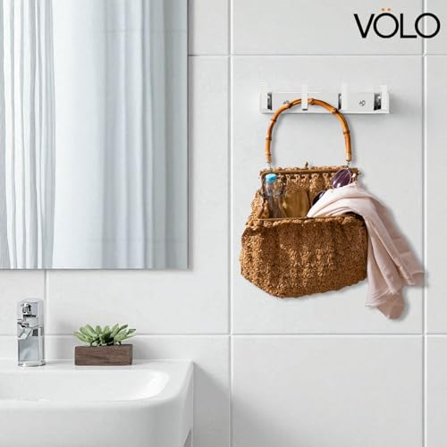 Image of VOLO Premium 4 Pin Chrome /Glossy Cloth Hanger, Wall Door Hooks Rail for Hanging Clothes, Bathroom Towel Hook Set. (Color : Silver)(Pack of 1 Hook)