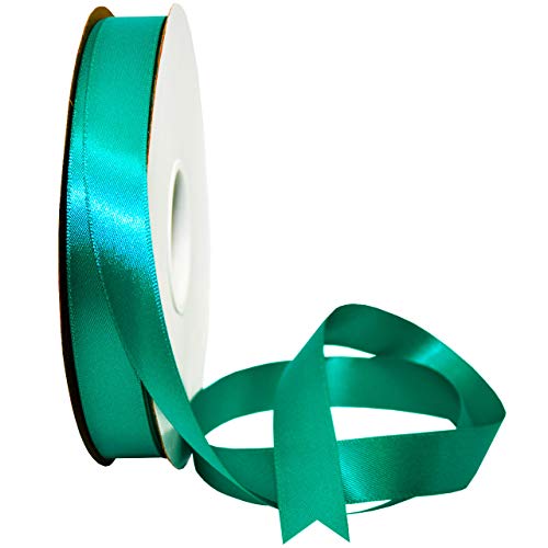 Image of Morex Ribbon 08816 /50-342 Double Face Satin Ribbon, 3 /8 inchx 50 Yd, Mallard