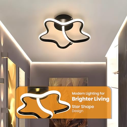Image of 50W Modern LED Ceiling Light |Designer Light Flush Mount with 3 Colour Mode, Anti-Glare, Flicker Free for Bedroom Living Dining Room Kitchen (Star) L25xW25xH10 cm