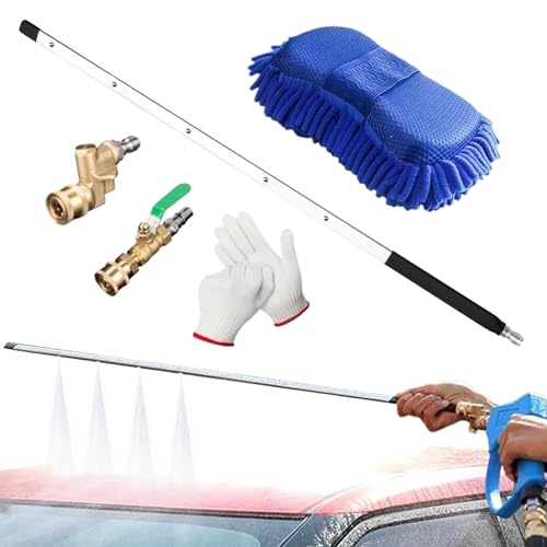 Kustimantu Barre de nettoyage pour radiateur - Pistolet de nettoyage haute pression - 60 cm - Avec de buse - Raccords rapides pour chauffage de voiture, gouttière de maison
