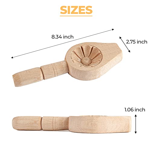 Onart Home - Wooden Cookie Molds For Baking | Traditional Handmade Maamoul Molds | Biscuit Cake Pastry Sweet Cookie Cutter | Mid-Autumn Festival Practical Hand Pressed Cake Mold #TOP3