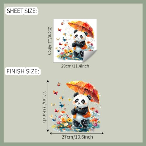 Vinilo decorativo Achang Panda Acuarela con Paraguas miniatura 2