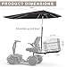 Tredre Mobility Scooter Rear Basket & Sunshade Canopy Set, Heavy-Duty Foldable Basket + Adjustable Height Umbrella, Fits 1