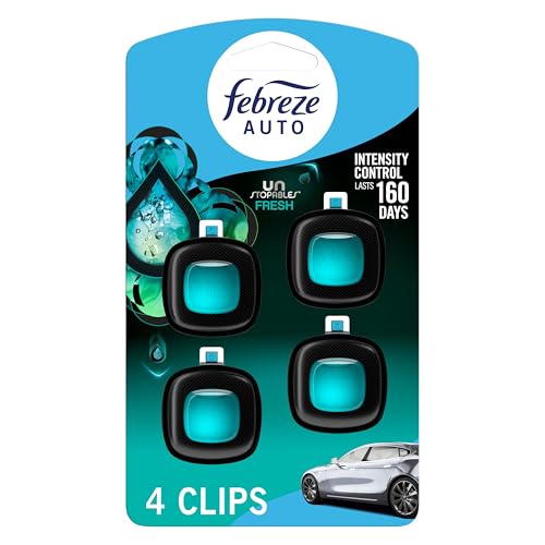Unstopables Car Odor-Fighting Car Freshener Vent Clip Fresh Scent, .07 oz. Car Vent Clip, Pack of 4