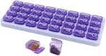 Monthly Pill Organizer, Large Travel Pill Box 31 Day, Daily Pill Case, Pill Holder Container for Vitamin, Medicine, Supplement, Fish Oil, Purple