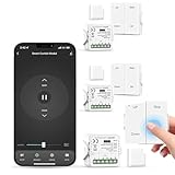 Maxcio Interruttore Tapparelle WIFI con telecomando RF, Relè per Modulo Tapparelle con Funzione Percentuale, Timer, Controllo Voce e Tramite App, Compatibile Con Alexa/Google Home, Smart Life, 3 Pack