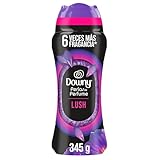 Downy Perlas de Perfume Lush, Aromatizante para Ropa, Aroma Dulce y Floral, 345g, 6X Más Fragancia* Hasta en Ropa...