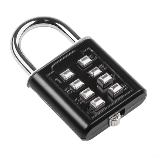 Candado de combinación de 8 dígitos para equipaje, taquillas, armarios, cajas de herramientas, puertas de hierro, cuerpo de aleación de zinc con grillete de acero, código reajustable, tamaño de viaje