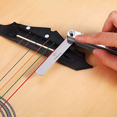 Feeler Gauge Set Steel Thickness Gauge 32 Blades, 0.04-0.88 mm (0.0015-0.035 Inch) Metric/Imperial, for Measuring Gap Width and Thickness for Guitar, Spark Plug, 3D Printer, Piston Measure.