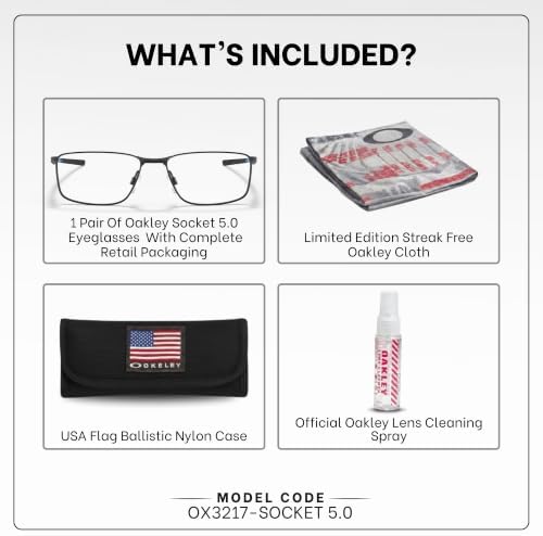 Oakley OX3217 SOCKET 5.0 Rectangle Eyeglasses With Official Eyewear Kit - 1