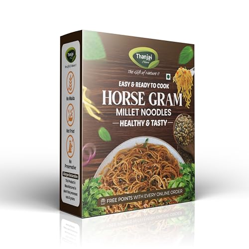 Image of Thanjai Natural Millet Noodles Combo - 4 Varieties (Foxtail, Horsegram, Ragi, Red Rice) | 180g Each x 4 Packs (Total 720g) | No Maida, Not Fried, No MSG, No Preservatives | 100% Natural Homemade Style Noodles