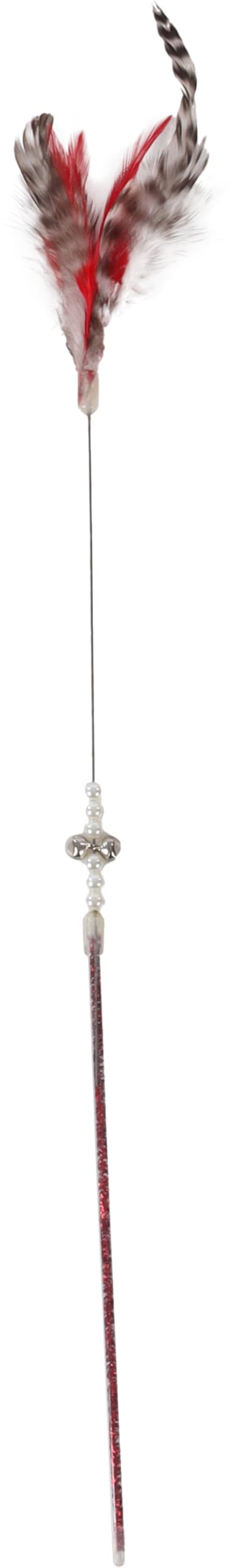 Image secondaire de Canne à Pêche Colorée Sjakie pour Chats avec Plumes et Clochette - 45 cm