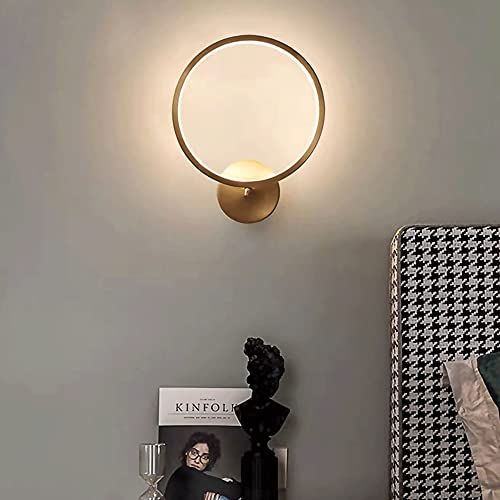 Lámpara de pared anular de cobre para decoración de salones y dormitorios 3
