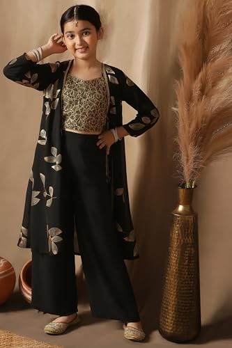 Image of Fashion Dream Girls Georgette Embroidered Palazzo Set|Kids Ethnic Wear|sharara set for girls|Indo Western Set