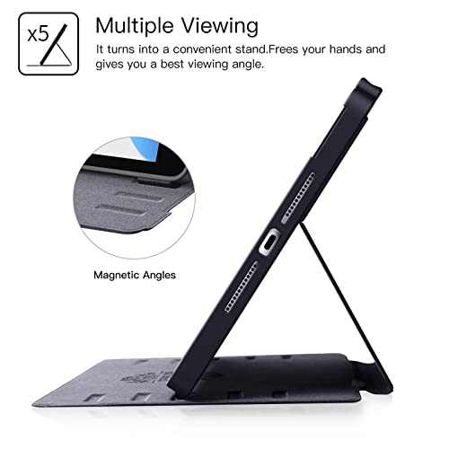 Ztotop Case For Ipad 9Th/8Th/7Th Generation 10.2 Inch, [5 Magnetic Stand Angles + Pencil Holder + Highly Shockproof +Auto Wake/Sleep], Premium Pu Leather Cover For Ipad 10.2 Inch 2021/2020/2019, Black #TOP2