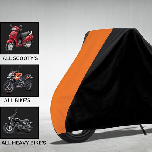 Image of Motorcycle Scooty Body Cover for Outdoor Use - Heavy Fabric Water Resistant Two Wheeler Cover with UV, Dust & Rain Protection Compatible for Ola S1 Pro