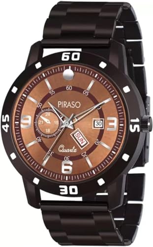 Image of PIRASO Analog Day and Date Working Display MESH Strap Watch for Men & Boys