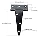 TamBee Barn Door Hinges Heavy Duty T Strap Shed Door Hinges - Black, Iron, Rustproof for Wood Shed Door, Barn Door, Cabinet Door and Fences Yard Door 5 Inch (2 Pcs)