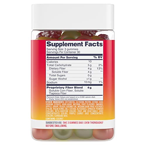 Kiss My Keto Fiber Gummies For Adults Sugar Free – Delicious Fruity Flavored Fiber Supplement Gummies For Digestive Health – Prebiotic Fiber Gummies, Gummy Fiber For Adults – 90 Count (1 Pack) #TOP1