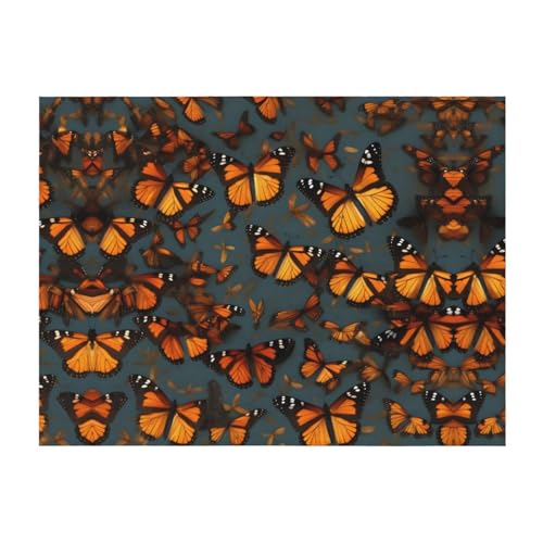 Couverture de lit EdWal en microfibre aux papillons monarques oranges pour toutes saisons - 2