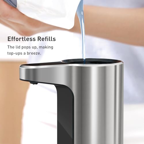 EKO Automatic Foaming Soap Dispenser, Touchless Foam Hand Soap Dispenser for Bathroom and Kitchen, Water-Resistant and Rechargeable, 9 fl oz, Modern Design for Homes and Offices (Stainless) by EKO - Image 4