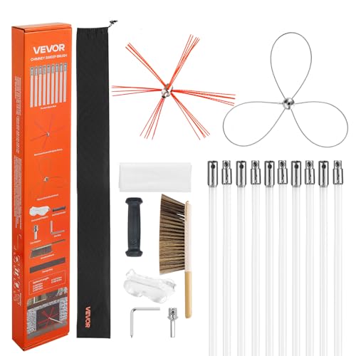 VEVOR Chimney Sweep Kit, 33 ft Maximum Extendable Length Chimney