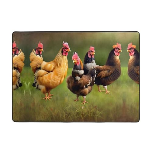 Tapis à imprimé coq grand salon chambre tapis doux de maison - 2