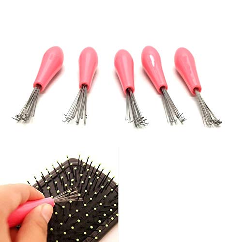 Accessory USA 5PCS Mini Cabinet Tool Comb Hair Brush Cleaner Embeded Tool Salon Home Pick Plastic Handle