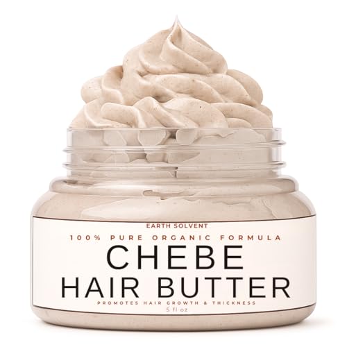 Whipped Chebe Hair Butter with Avocado Butter Argon Oil Fenugreek Aloe Vera Natural Hair Growth Butter | Hair Conditioning Cream For Frizzy, Damaged, Curly, Dry Brittle Hair - Safe for All Hair Types