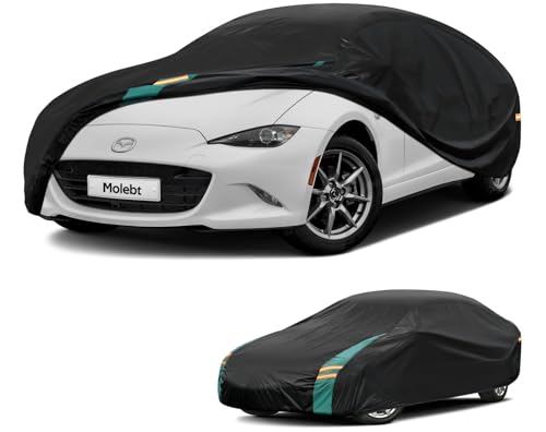 Image of Small Car Cover Waterproof All Weather for Coupe, Universal Fit for Mazda Miata /MX-5, BMW Z3, Pontiac Solstice, Audi TT, Honda S2000, Rain Winter Sun Protection. (Length up to 165)
