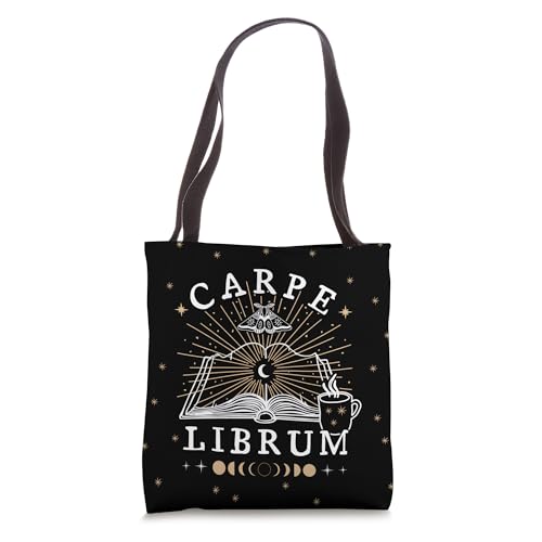 Carpe Librum Dark Academia Aesthetic Book Lover Witchy Goth Tote Bag