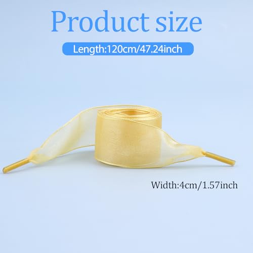 SHENLIU 10 Pairs Ribbon Shoe Laces, Snow Yarn Fashion Ribbon Shoelace Soft Silk Satin Shoestrings Flat Colorful Wide Shoe Ties for Women Sneakers (10 Colors)2