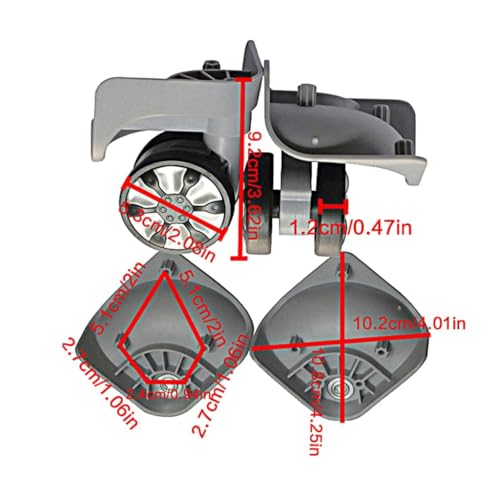 Suitcase Covers,Luggage Wheels,1 Pair A78 Travel Suitcase Luggage Replacement Parts 360 Degree Swivel Wheel Repair Accessories Trolley Wheel(Black)2