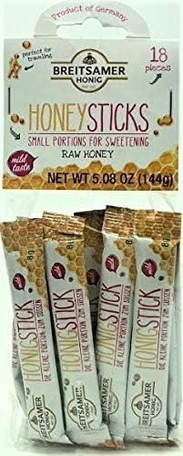 Yifantacy Breitsamer Honig Raw Honey Sticks Mild Taste Pack 1 Pack (18 Pieces) (3 Pack (18 Count))
