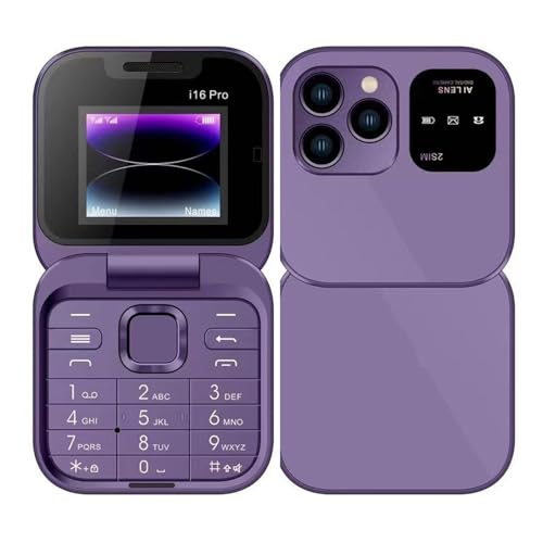 Téléphone portable pour seniors – Mini téléphone pliable rechargeable avec caméra arrière HD 2G Dual SIM Dual Standby