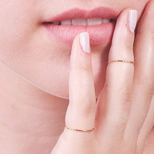 Set of 4 Gold rings,Stacking rings,knuckle rings,thin ring,tiny ring,size 6.5 US