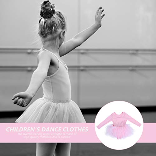 ABOOFAN Kids Girls Mangas Compridas Tutu Dress Ballet Collet para Dançar Ginástica Performance (S Ro