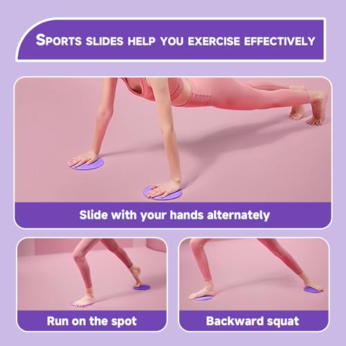 QIHUAN 1 Pair Of Fitness Slide Blocks, Exercise Core Slider, Multi-Function Circular Sports Slider, Double-Sided Exercise Sliding Plate, Pilates Yoga Sliding Plate. - Image 5